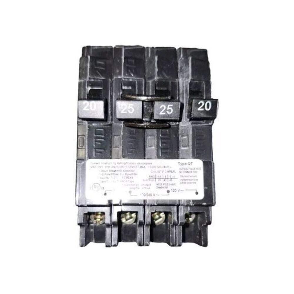 SIEMENS Q22025CT‎ BREAKER 4POLE 20/25AMP NSNP